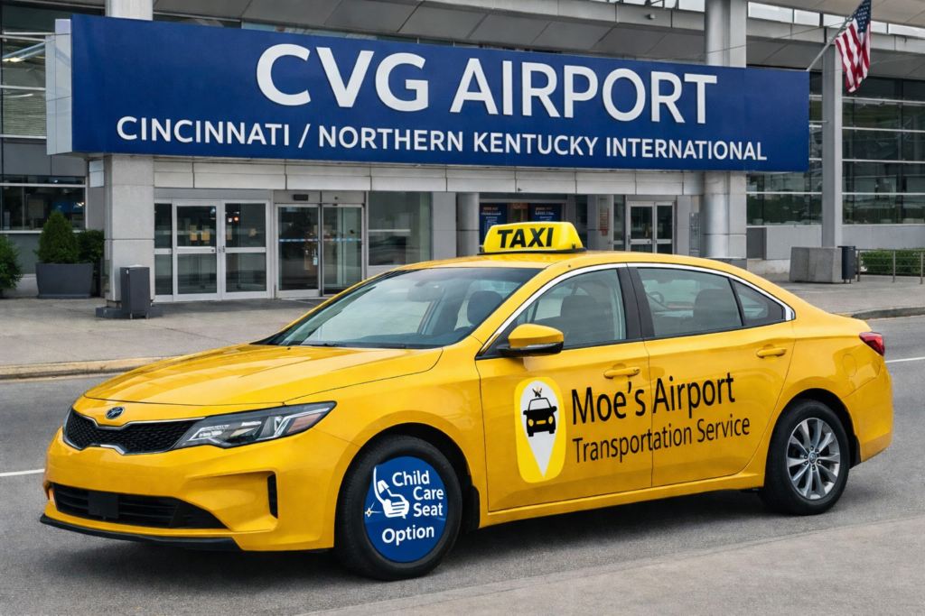 Yellow taxi at CVG Airport